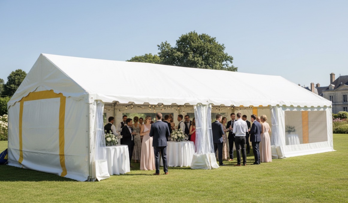 Tente ERP 5×12m — JUBIN Location